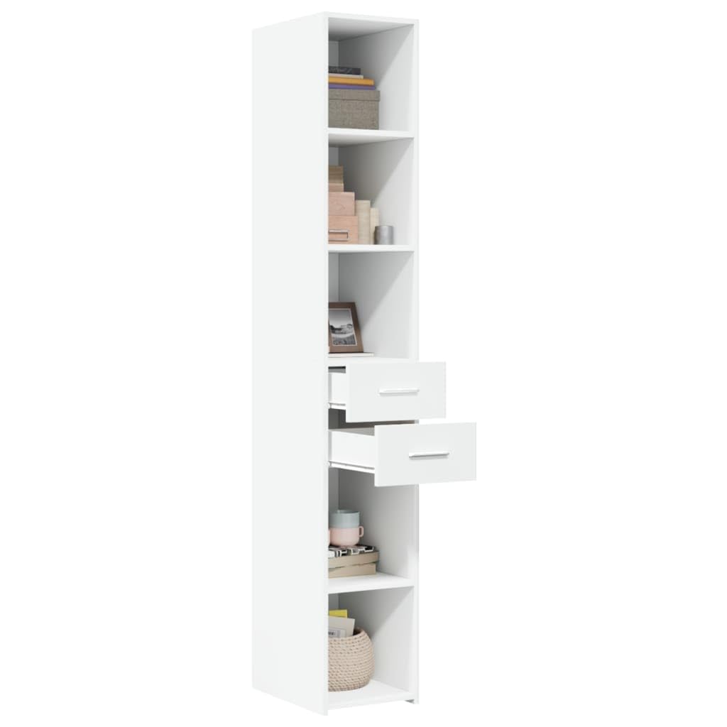Armadio Highboard bianco, 30 x 42,5 x 185 cm, in legno