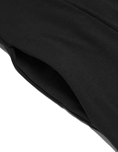 Coofandy Men'S Long Hooded Cardigan Ruffle Shawl Collar Open Front Lightweight Drape Cape Overcoat With Pockets Black thumb #4