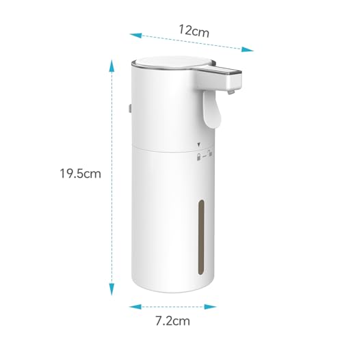 KAWEINA ソープディスペンサー 半自動 タッチ式 泡 電池式 IPX5防水 排出量調整可能 使いやすい オートソープディスペンサー ハンドソープ 自動手洗い ハンドソープ対応 食器洗剤対応 トイレ お手洗い バスルーム キチン ホワイト H5D-white-new の商品画像 7