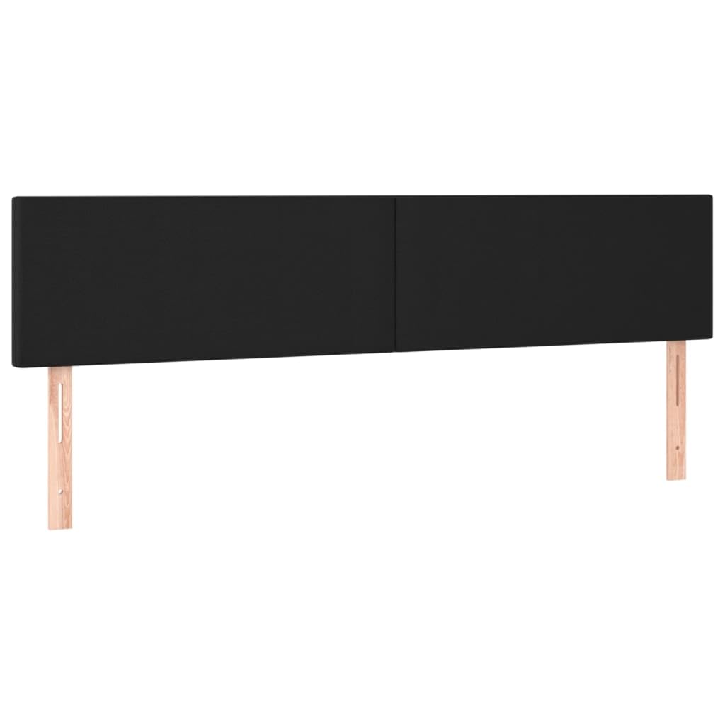 vidaXL Cabecero con Luces LED Cabecero de Cama Cabezal Tapizado para Cama de Matrimonio Mueble Dormitorio Interior Cuero Sintético Negro 160x5x78/88 cm