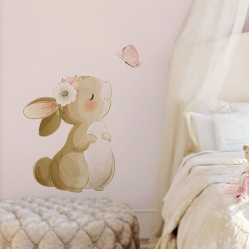 Vinilo Decorativo Conejo Acuarela Adorable para Niños miniatura 3