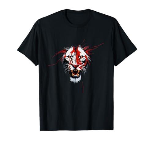 Cara de león rojiblanco aficionado al fútbol Bilbao Camiseta