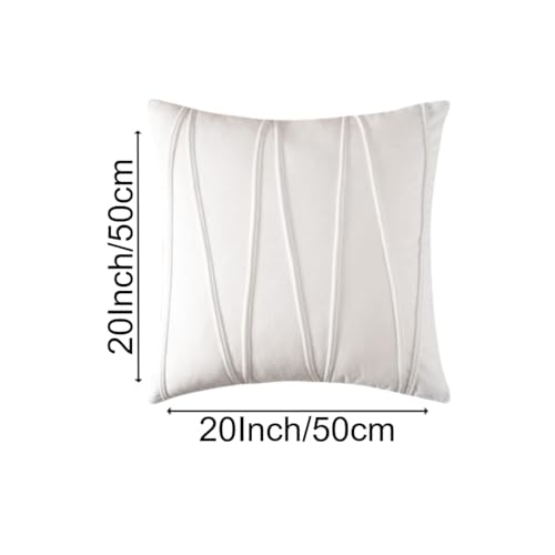Image of Amazon Brand - Umi Decorative Striped Throw Pillow Covers 20 X 20 Inch,Soft Solid Velvet Pillow Covers Cushion Case with Zigzag Pattern for Sofa Bedroom 50 X 50 Cm (Pack of 5) White