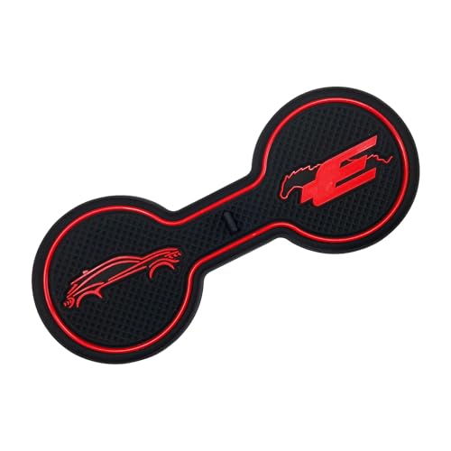 LSAUTO Compatible for Ford Mustang Mach-E Car Cup Holder Coaster Silicone Beverage Car Decorative Water Coaster Car Accessories Pad. (RED)