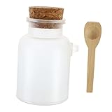 FRCOLOR 200g Salztopf Aus Plastikflasche Mit Holzkorken Und Löffel Leere Abs-flasche Für Gewürze Und Kosmetikherstellung Tragbar Und Staubdicht