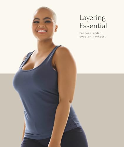 Image of Felina Stretch Layering Womens Tank Top - Seamless Cotton Tank Top for Women, Workout Top (3-Pack)