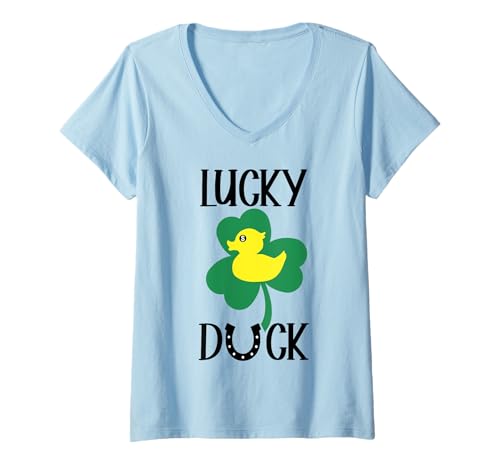 Mujer one lucky duck st patricks day shamrock lucky ducks irish camiseta cuello v