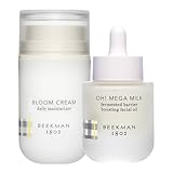 Beekman 1802 Bloom Cream Daily Face Moisturizer (1.69 oz) + Oh! Mega Milk Facial Oil (1 fl oz) - Good for Sensitive Skin - Cruelty Free