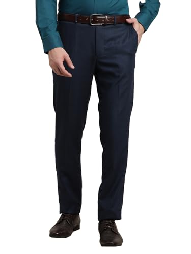 Pantalon homme bleu coupe ajustée idéal pour le bureau