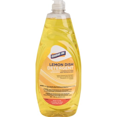 Genuine Joe 99675 Dish Detergent, Pot & Pan, Conc, Lemon, 38 oz, Yellow image 2