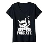 Photo Gallery donna purrate kitten kitty cat amante dei pirati maglietta con collo a v Photo Gallery donna purrate kitten kitty cat amante dei pirati maglietta con collo a v