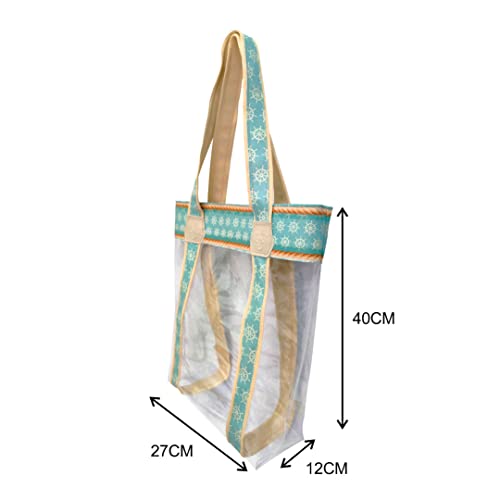 Kit Feminino Praia Transparente Iate Bolsa Chinelo Necessaire Magicc Bolsas KIT-217-37/38