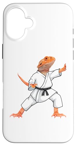 Funny Bearded dragons doing Karate Samurai Ninja lizard �X�}�z�P�[�X iPhone 16 Plus �p