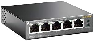 TP-Link 5 Port Fast Ethernet 10/100Mbps Desktop Switch | 4 PoE RJ45 Ports @58W | Plug & Play | Fanless | 1Gbps Switching Capacity | Unmanaged (TL-SF1005P)