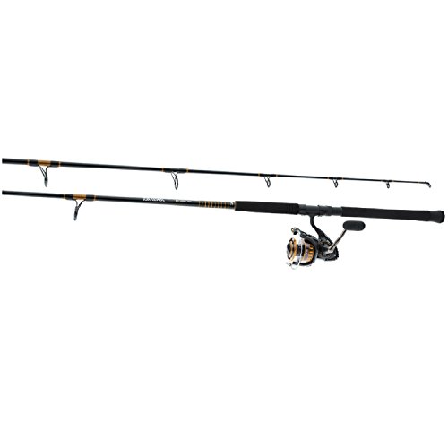 Daiwa BG4000/802M BG Saltwater Pre-Mounted Spinning Combo, 8' Length, 2Piece Rod, 7 Bearings, Medium Power,Black/Gold