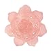 Justinstones Carved Rose Quartz Gemstone Lotus Flower Green Aventurine Lotus Leaf Home Office Decor