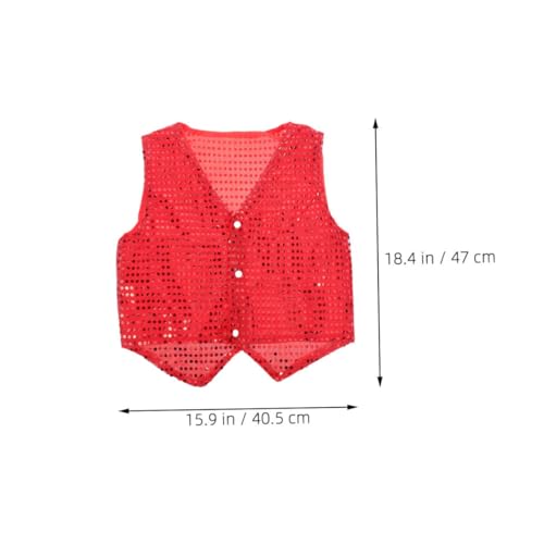 YARNOW Glitter Sequin Jacket for Boys and Girls Girls Sequin Jacket Outfit Shiny Dance Vest Versatile Performance Vest2
