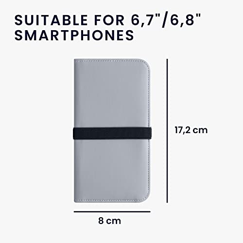 Kwmobile Universal Case For Xl - 6.7/6.8" Smartphones - Case Neoprene Protective Flip Cover With Elastic Strap - Grey #TOP5