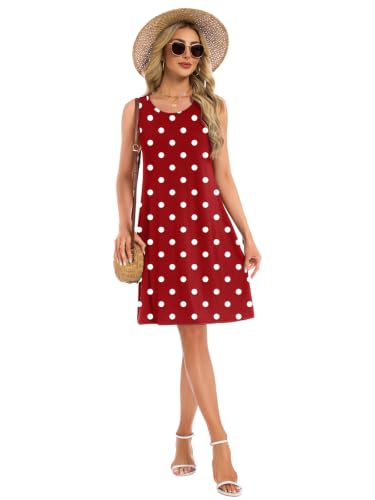 YOKGO Womens Summer Dresses Casual Loose Sleeveless Dress Beach Vacation Floral Tank Sundresses with Pockets — view 5