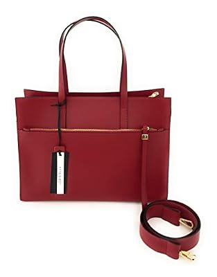 Loristella,1.2185.Alice.Rosso. Borsa a spalla in pelle con tracolla removibile