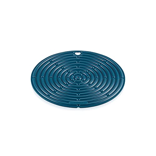 Le Creuset Cool Tool, Pot Holder/Trivet, Silicone, Round, 20 cm, Deep Teal, 93000230642200