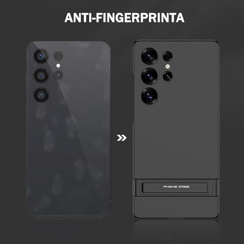 Coque Samsung S25 Plus ultra fine avec béquille cachée argentée
