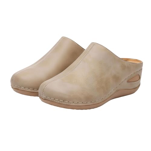 Yekdmxop Sandalias Mujer Verano punta cerradas Plataforma Sandalia Piel Vestir Pantuflas Casual Ortopedicas Zapatos Mules Deportivas Comodas Ligero Playa Zuecos Mujer Fiesta Elegante Calzado Trekking