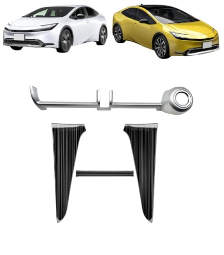 VrayKnol 新型 プリウス 5代目 60系 対応 2023(令和5)年1月後〜コンソールパネル コンソール吹き出し口ガーニッシュ&メーターパネルガーニッシュ 内装 カスタムパーツ ABS樹脂製 For PRIUS 専用設計 (シルバーヘアライン) [