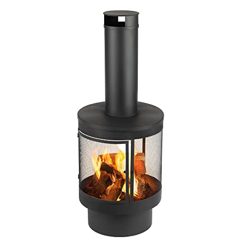 LIVIVO Valcavo Chiminea Patio Heater for Wide Heat Output and Viewing