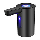 Portable Electric Water Dispenser with LED Light, USB Rechargeable for 2-7 Gallon Bottles, Battery Powered Water for Home Office Camping Travel(Black) - Image 1