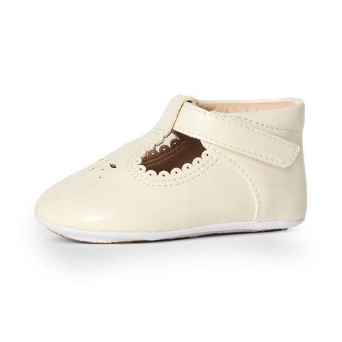 Amazon Essentials x Sofia Grainge Baby Girls' Non-Slip Mary Jane Shoes, Off-White, 2 Infant