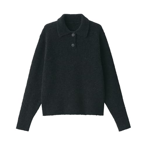 無印良品 婦人 ウール混ブークレポロセーター レディース BA1P7A4A ダークグレー 婦人S