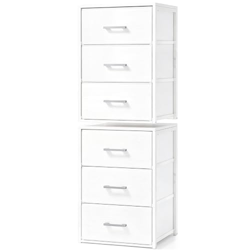 Image of Fixwal Closet Drawers for Clothes, 2 Pack, 6 Drawers Stackable, 15.7 inch Wide