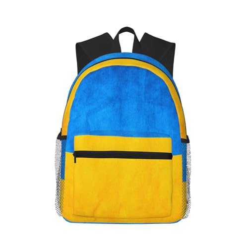 Mochila de viaje clásica con bandera de Ucrania de talla única y compartimento básico para laptop