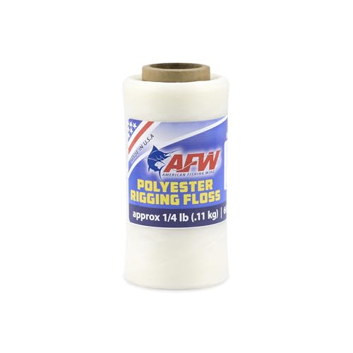 AFW Waxed Polyester Rigging Floss, 30 lb Test, Natural, Approx 1/4 lb, 667 yd
