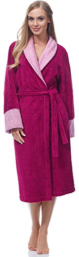 Merry Style Bata Larga Vestidos de Casa Ropa Mujer MSLL1003 (Amaranto/Rosa, S)