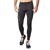 2XU Mallas de compresión Ignition Shield para hombre, Reflectante negro/negro, M