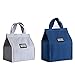 2 Piezas Bolsa Termica, Bolsas Porta Alimentos, Bolsa de Almuerzo Aislada, Bolsa Nevera Bolsa Comida Portatil, Bolsa de Almuerzo Térmica Impermeable para Picnics, Trabajo, Escuela (Gris+Azul)