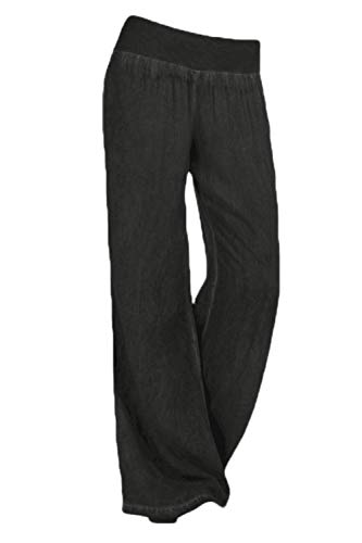Sevozimda Pantalones De Mujer Jean Boot Corte Y Acampanado Cintura Alta Banda Elástica Pantalones Palazzo Negro M