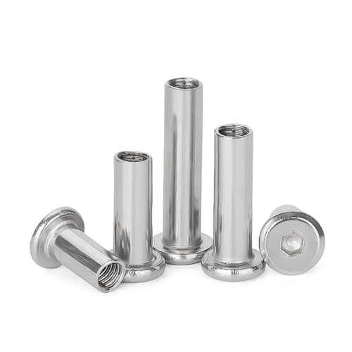 Cilky 10pcs Screw Post M4 Outer Diameter 5mm Underhead Female Rod Belt Buckle Binding Bolt 304 Stainless Steel Screw Metal Screws(M4*8)