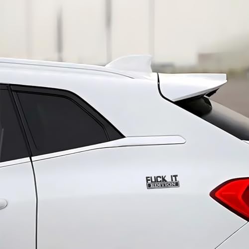 Image of Fuck IT Edition Car Emblem, 3D Cool Badge Vehicle Sticker for Side Rear Front Hood Trunk Door, Auto Exterior Decoration Decal Accessories for Men Women, Universal for Most Cars (Black /White)