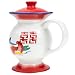 SHERCHPRY Expresso Coffee Cup Old Style Ceramic Water Mug, Chinese Style Ceramic Mug with Lid, Chamber Pot Shaped Spoof Water Cup, Spittoon Cuspidor Shaped Cup for Coffee Tea Soup Milk Espresso