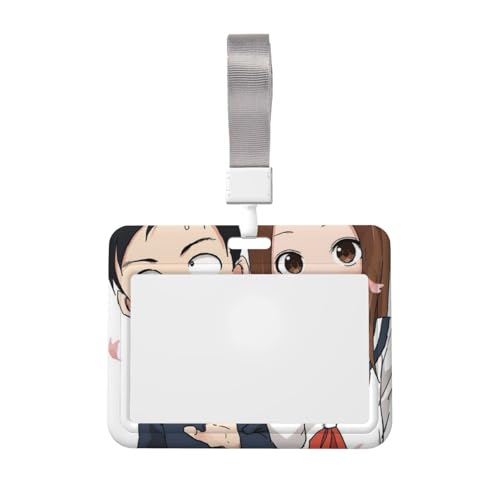 からかい上手の高木さん カードケース パスケース 社員証idカードホルダー 学生証 横型 かわいい ネームホルダー ネックストラップ 社員証 ケース クリップスト リール付き