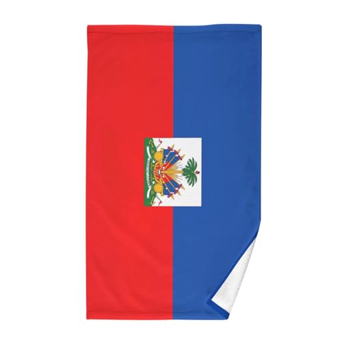 CHIFIGNO Serviettes de bain décoratives en coton pour salle de bain, cuisine, hôtel, spa, motif drapeau haïti, 40,6 x 71,1 cm
