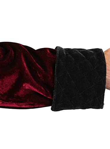 Historical Emporium Men's Vintage Plush Velvet Smoking Robe, Velvet Trim and Tie3