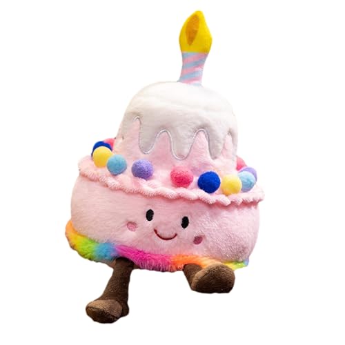 ぬいぐるみの歌うケーキ - ミュージックドール、ハッピーバースデーソング付き音楽おもちゃ、柔らかい形の枕 |男の子、女の子、ギフト装飾、楽しいパーティープレゼント, フラシ天素材と柔らかな手触りにより