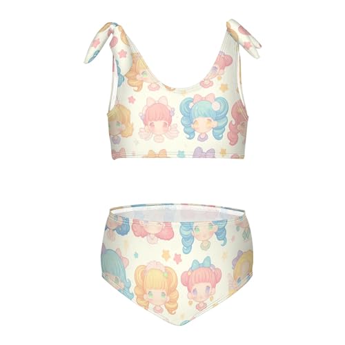 KLL Cute Cute Fairy Girls 2 Piece Bikini Sets Quick-Dry Swimsuits Swimming Suits Adjustable Shoulder Strap