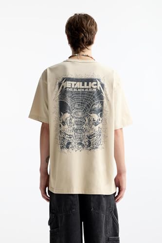 Image of GRECIILOOKS Men's Cotton Blend Oversized Fit T-Shirt Half Sleeve Oversized Round Neck Longline Drop Shoulder | Colorful Printed Men t-Shirt