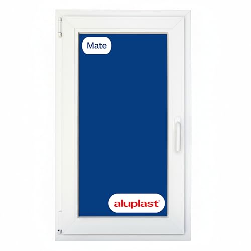 Ventana PVC Reforzada 600x1000 Blanca | Oscilobatiente Izquierda | Cristal Climalit Mate | Perfil Aluplast | Entrega 24/48h