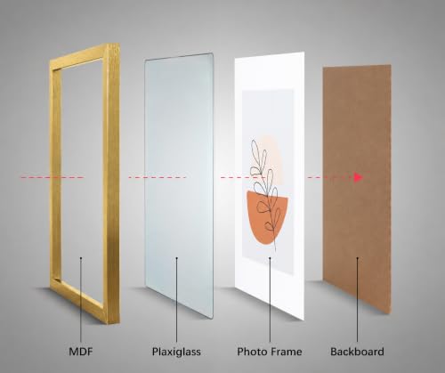 KAIWIN 11x14 Bilderrahmen Gold, 35,6x27,9cm 3er Set Holz rahmen mit Acrylglas für Bilder 8x10 / 20,3 x 25… – Ansicht 6